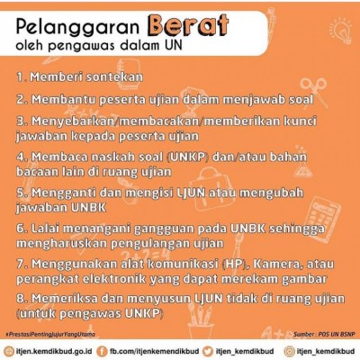 Pelanggaran Berat oleh Pengawas dalam Ujian Nasional - 20190326